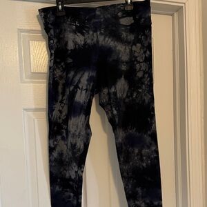 Calvin Klein Black & Navy Tie-Dye High-Rise Leggings